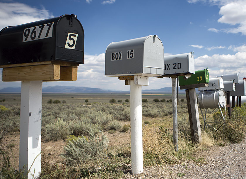 Mailboxes along highway in Yuma Arizona