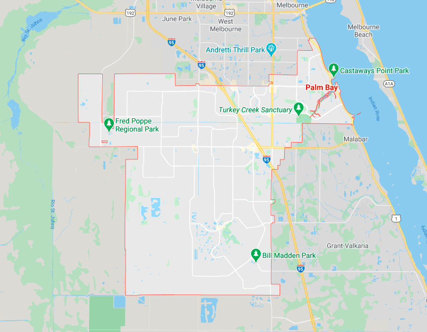 Map of Palm Bay Florida
