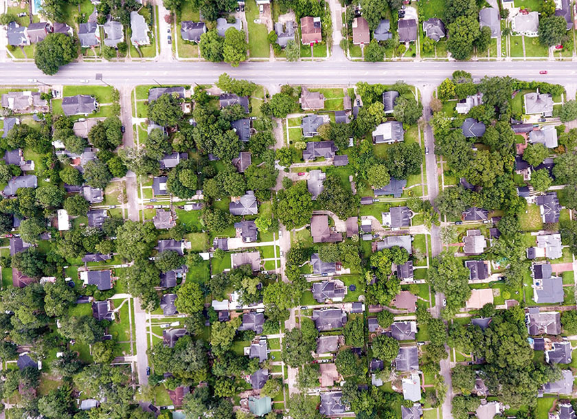 Aerial view of neighborhood in McCalla Alabama