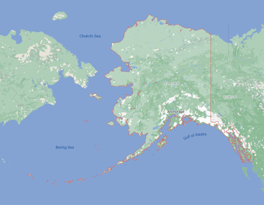 Map of State of Alaska