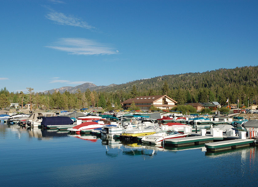 Alpine lake marina in San Bernardino California