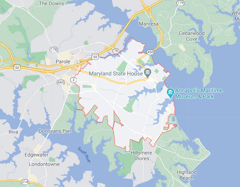 Map of Annapolis Maryland