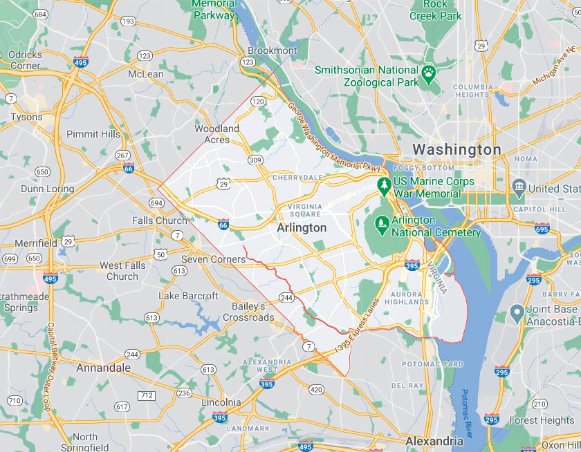 Map of Arlington Virginia
