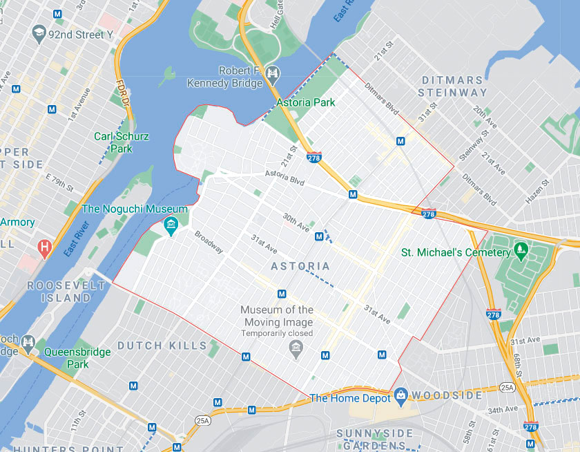 Map of Astoria New York