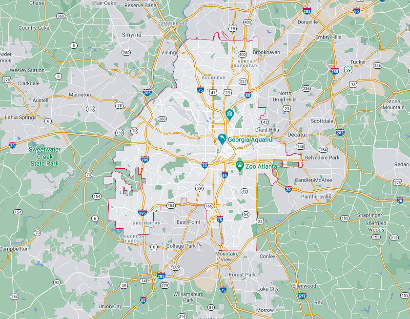 Map of Atlanta Georgia