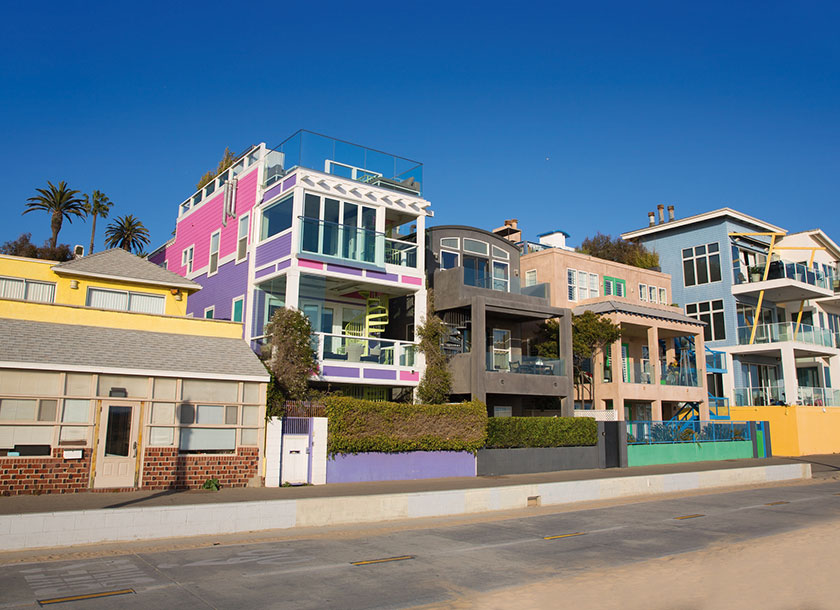 Beach houses in Santa Monica California