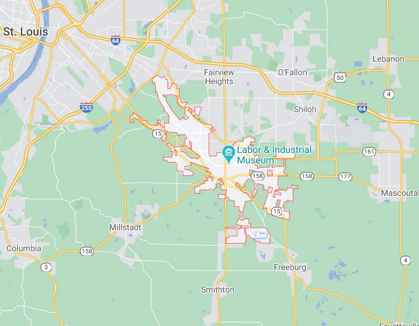 Map of Belleville Illinois
