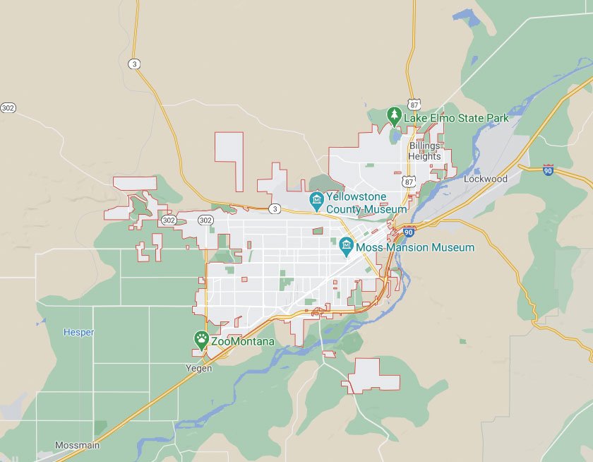 Map of Billings Montana