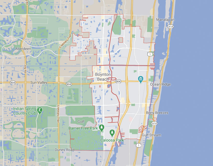 Map of Boynton Beach Florida