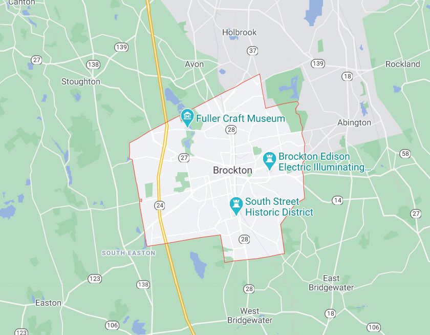 Map of Brockton Massachusetts