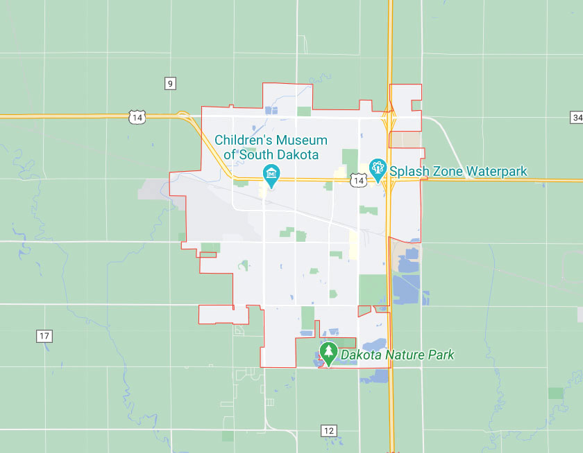 Map of Brookings South Dakota