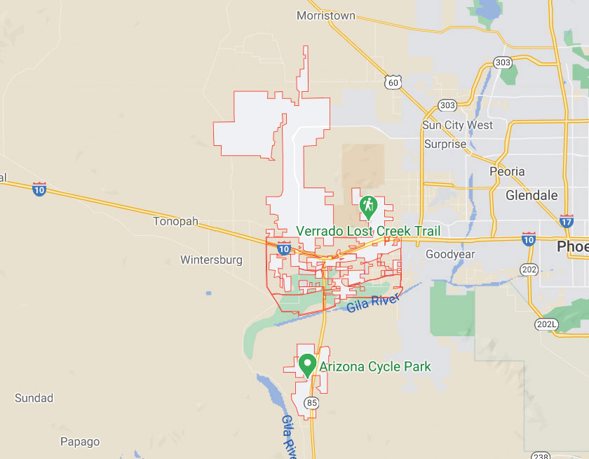 Map of Buckeye Arizona