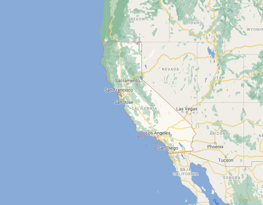 Map of State of California