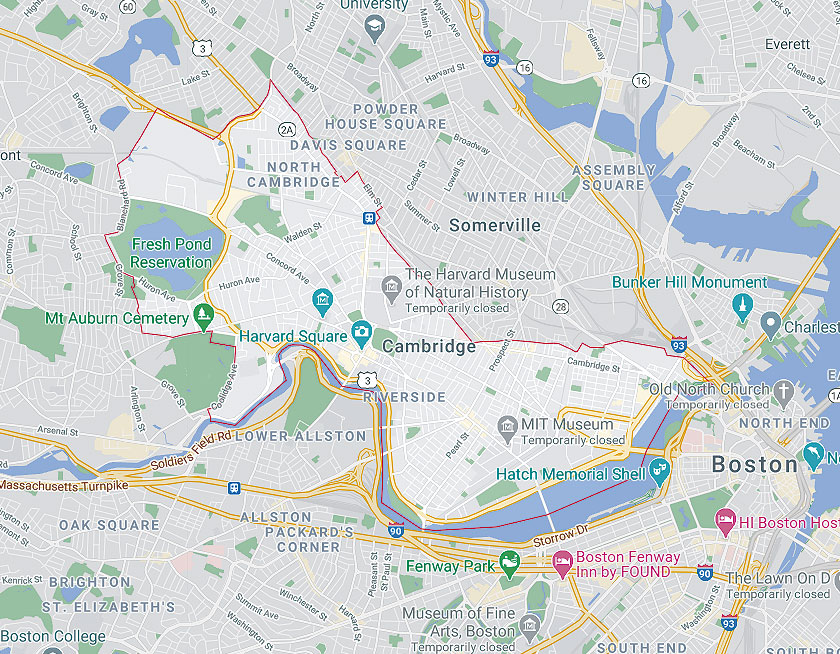 Map of Cambridge Massachusetts