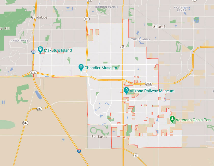 Map of Chandler Arizona