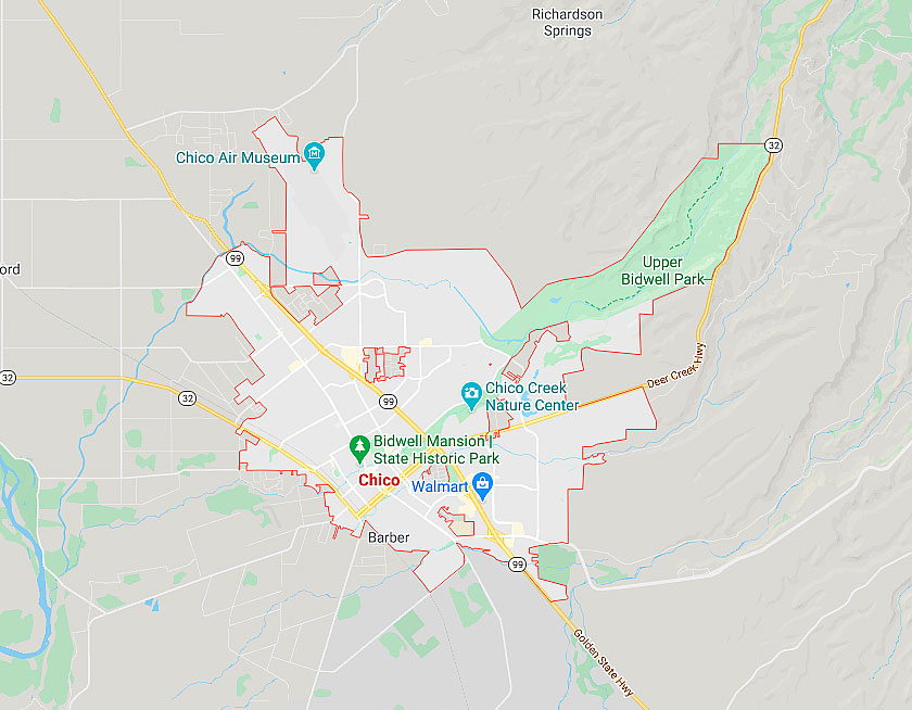 Map of Chico California