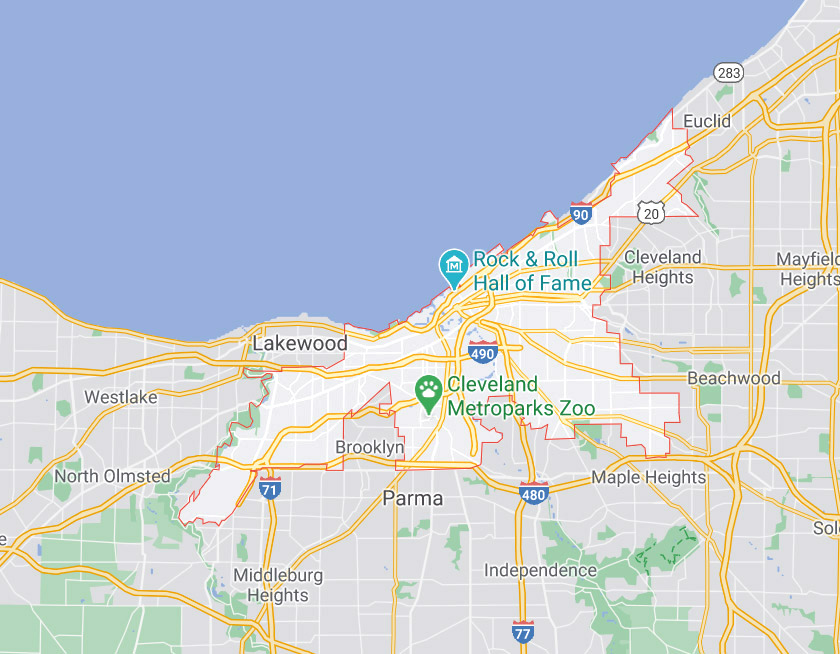 Map of Cleveland Ohio