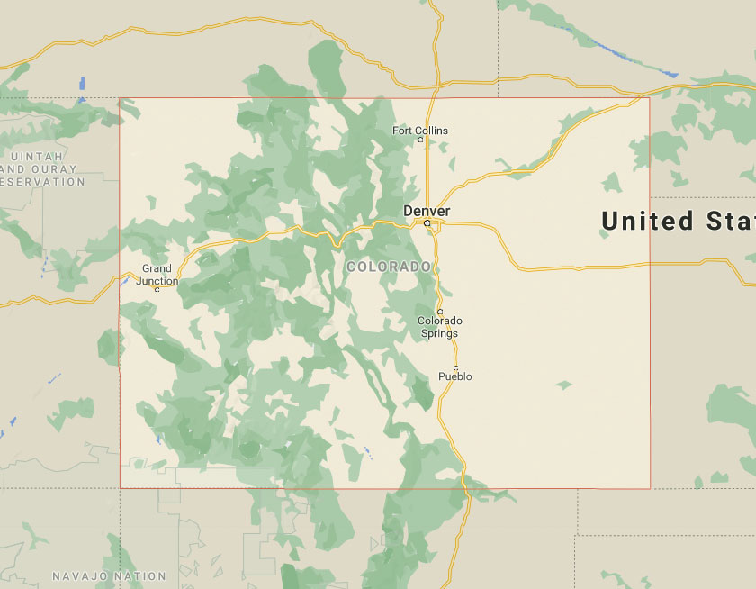 Map of State of Colorado
