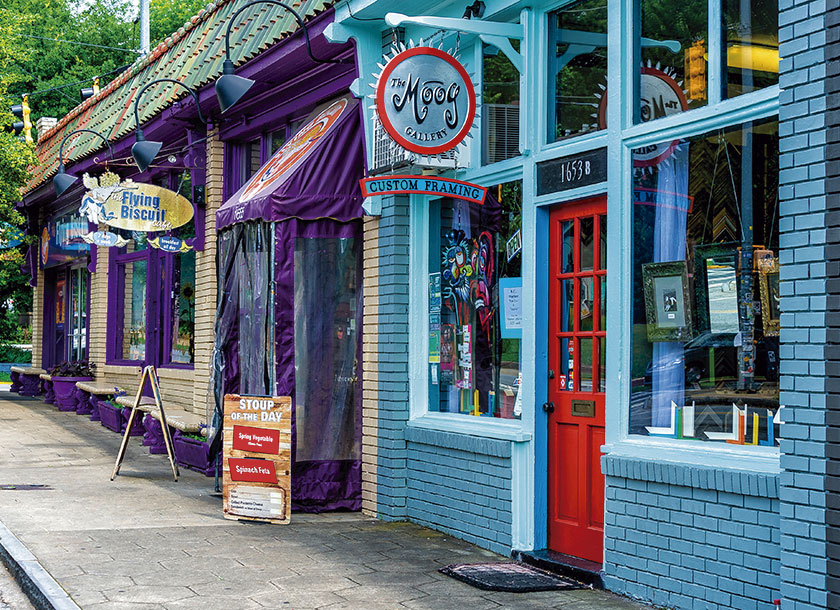 Colorful shop and buildings Atlanta Georgia