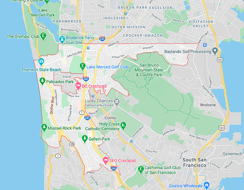 Map of Daly City California