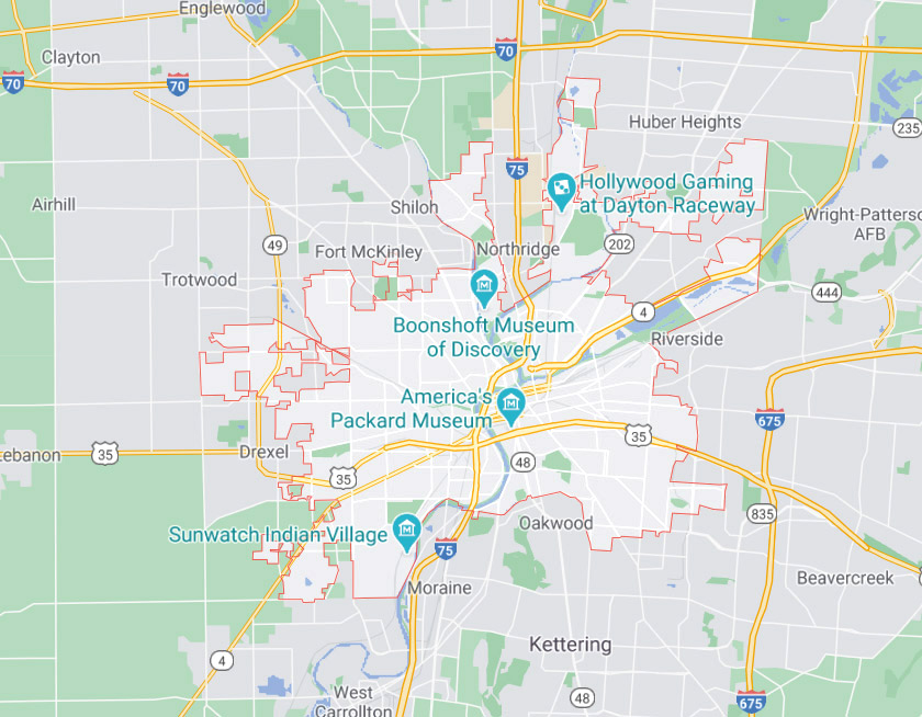 Map of Dayton Ohio