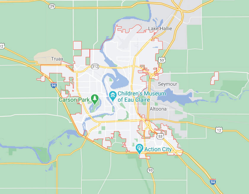 Map of Eau Claire Wisconsin