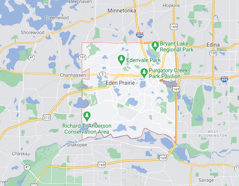 Map of Eden Prairie Minnesota