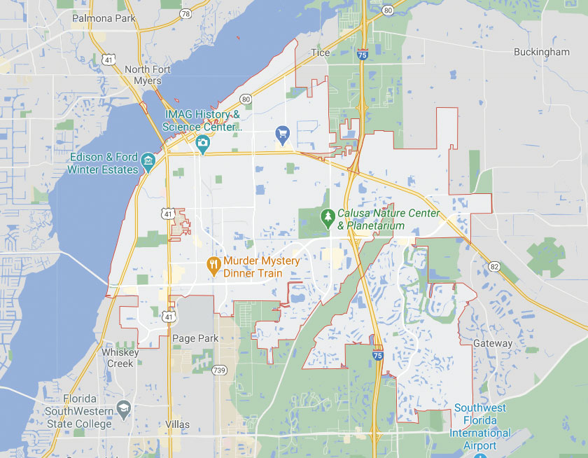 Map of Fort Myers Florida