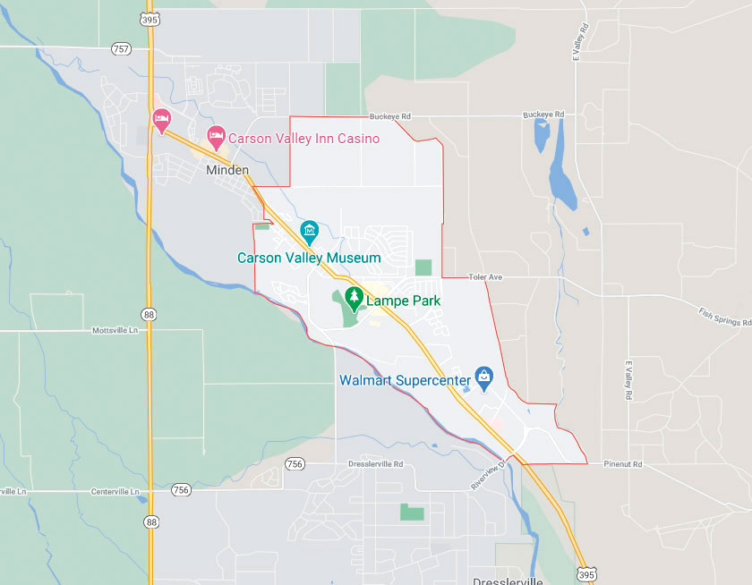 Map of Gardnerville Nevada