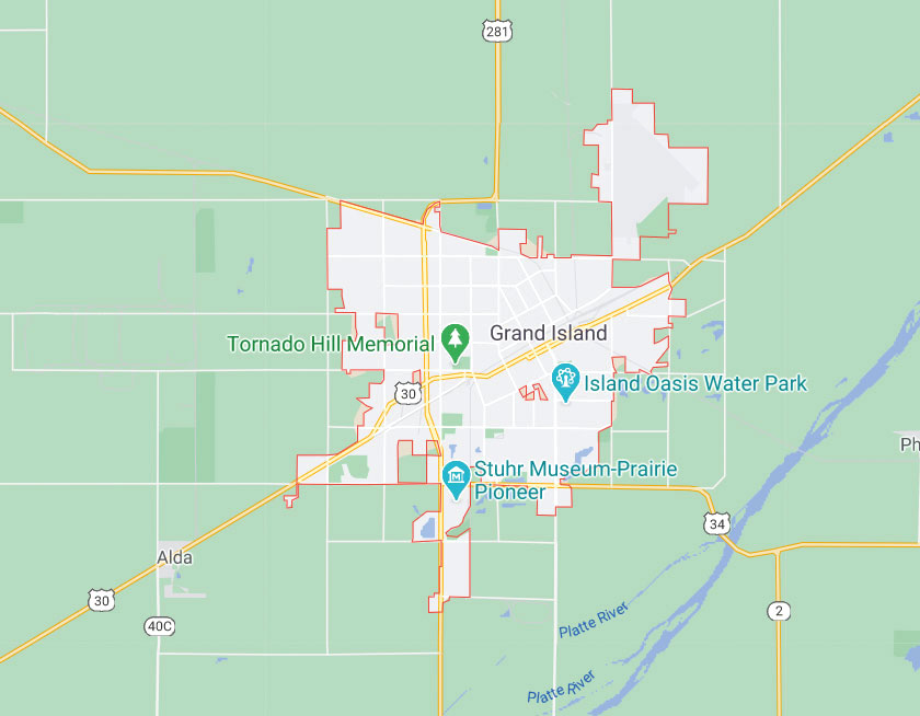 Grand Island Nebraska Map 