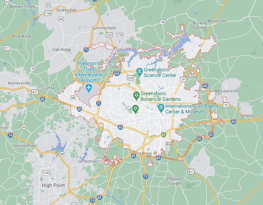 Greensboro North Carolina Map 