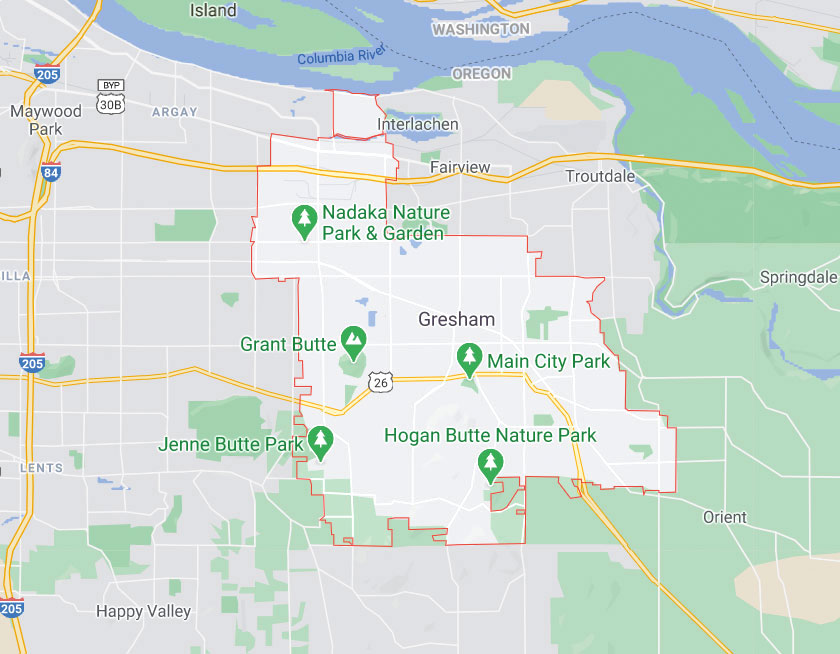 Map of Gresham Oregon
