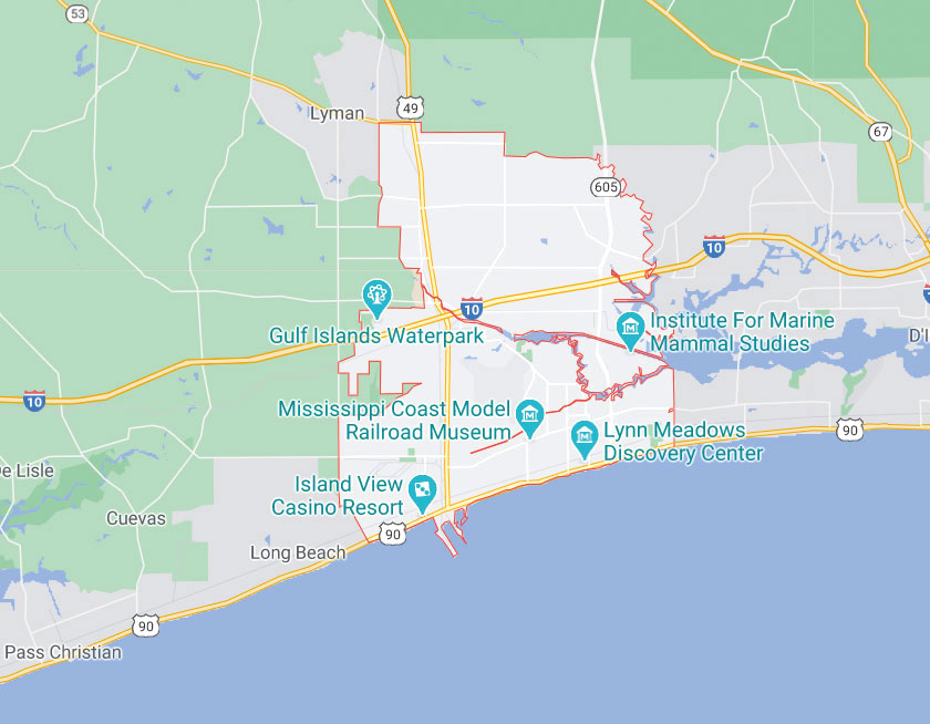 Map of Gulfport Mississippi