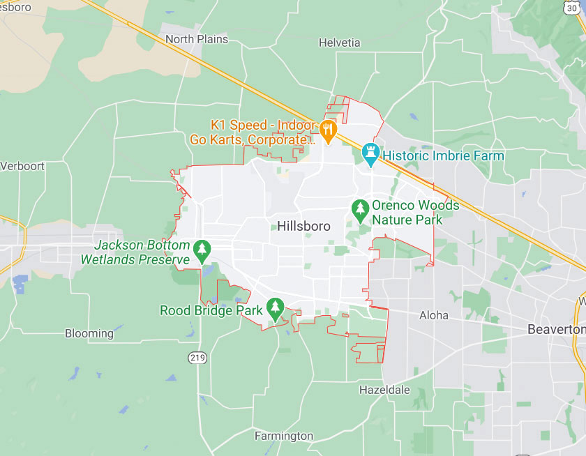 Hillsboro Oregon Map 