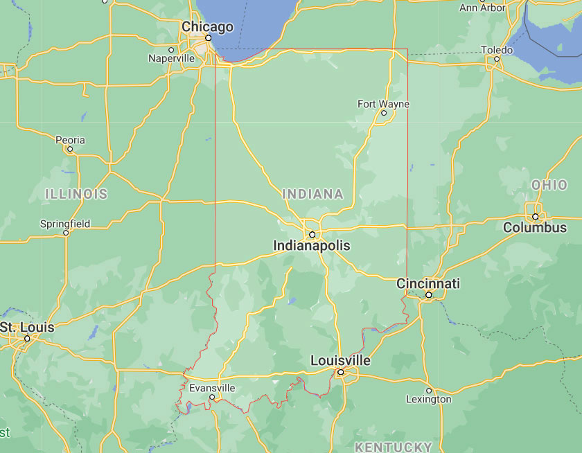 Map of State of Indiana