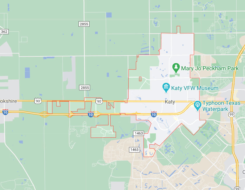 Map of Katy Texas