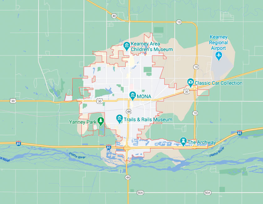 Map of Kearney Nebraska