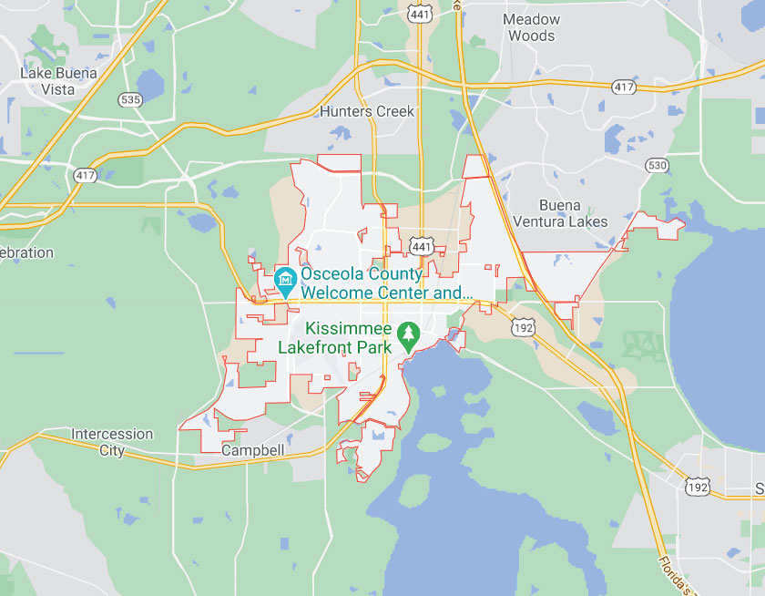 Map of Kissimmee Florida