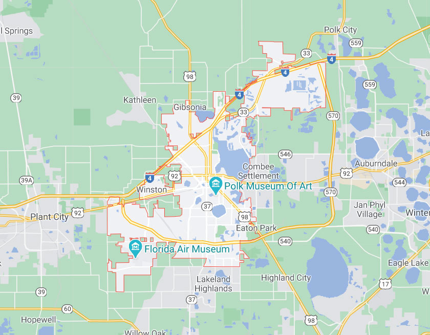 Map of Lakeland Florida