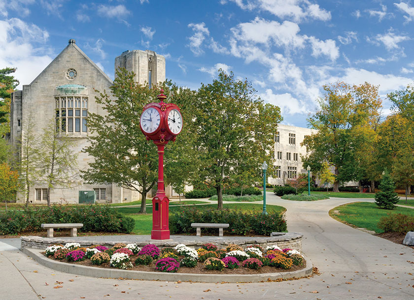 Landmark Campus Clock in Bloomington Indiana