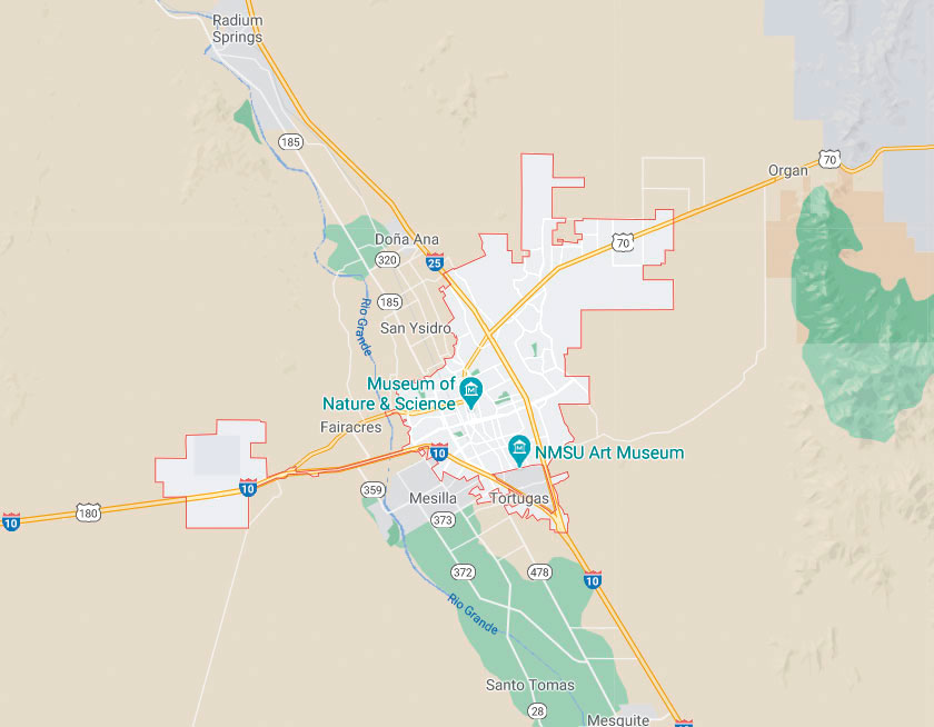 Map of Las Cruces New Mexico