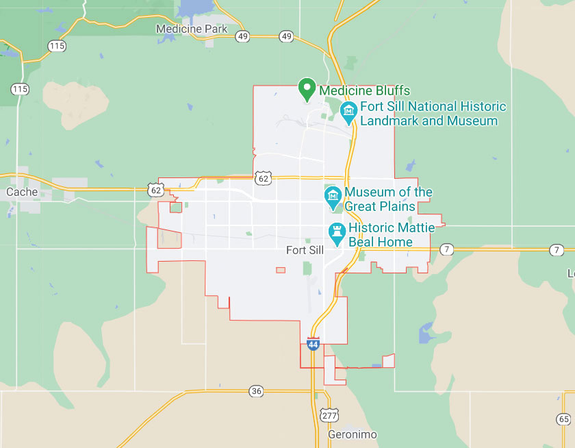 Map of Lawton Oklahoma