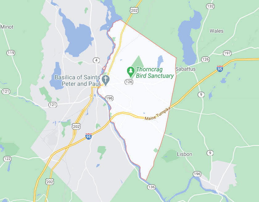 Map of Lewiston Maine