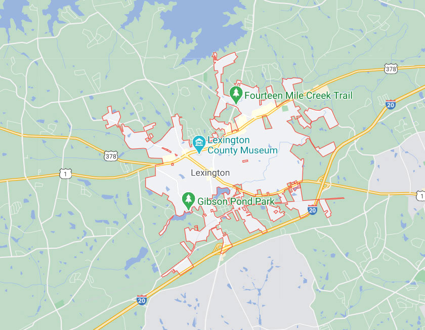 Map of Lexington South Carolina