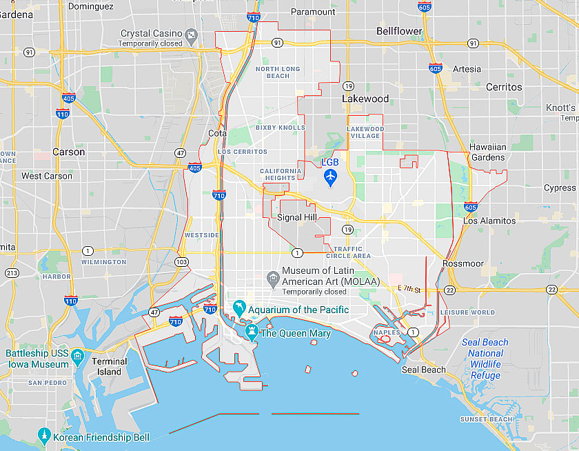 Map of Long Beach California