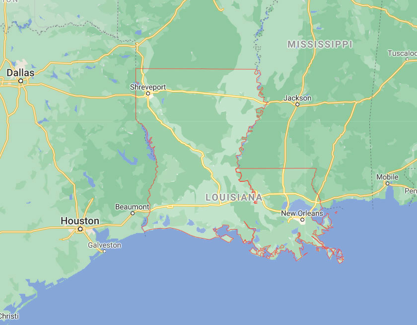 Map of State of Louisiana