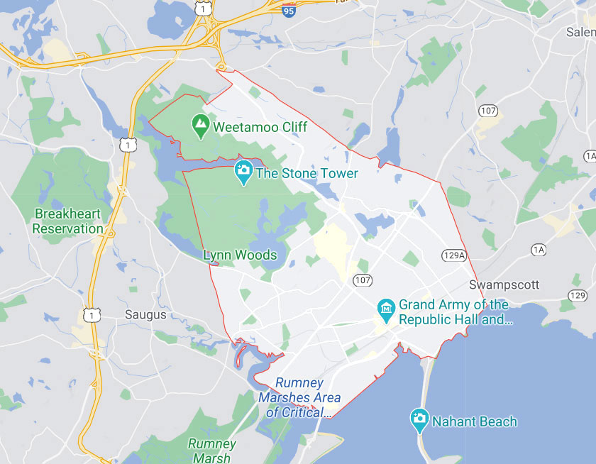 Map of Lynn Massachusetts