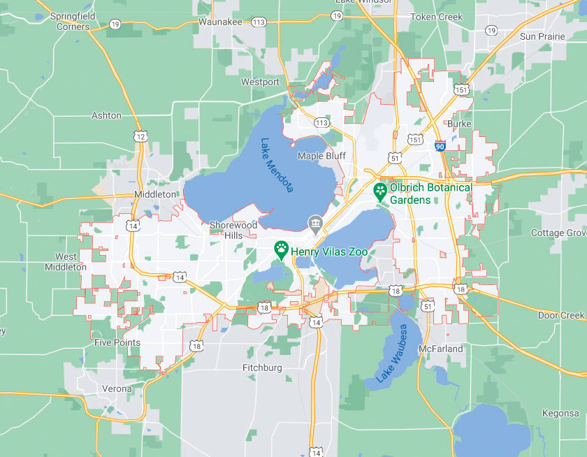 Map of Madison Wisconsin
