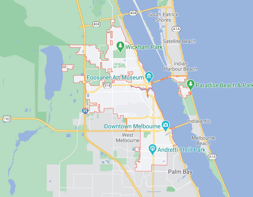 Map of Melbourne Florida