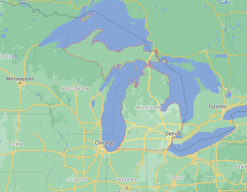 Map of State of Michigan